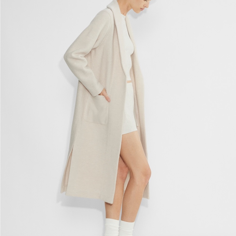 Babaton Black Long Open-Front Coat - Picture 4 of 11